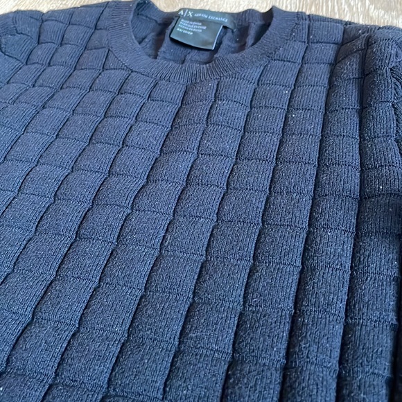 A/X Armani Exchange black quilted pattern knit sweater - Picture 5 of 5